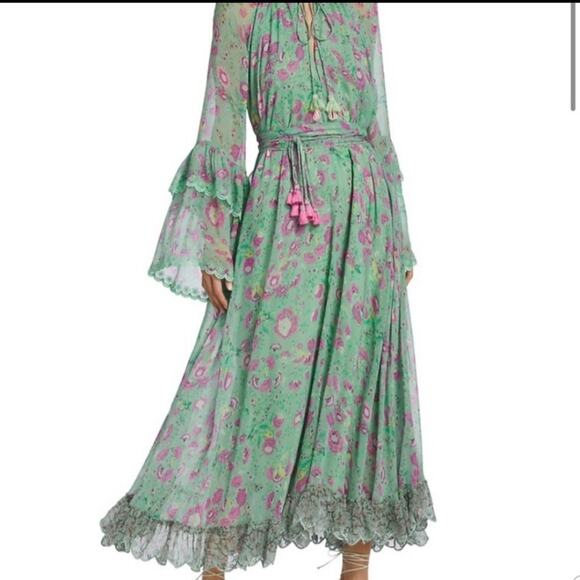 HEMANT & NANDITA Dresses & Skirts - NWT Hemant & Nandita Hera Long Floral Dress Green Midi Medium $546 Retail